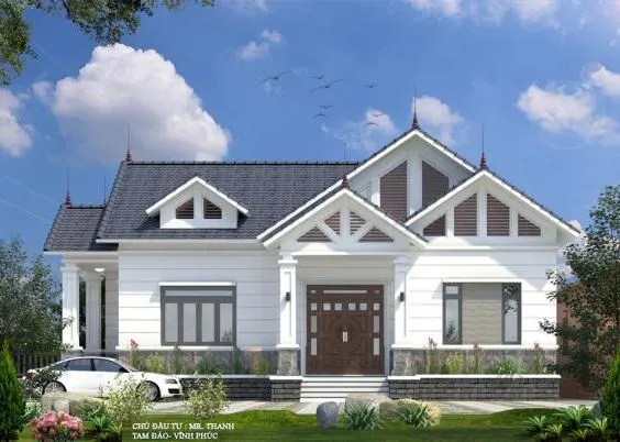 Mẫu nhà cấp 4 mái thái 3 phòng ngủ đầy đủ tiện nghi