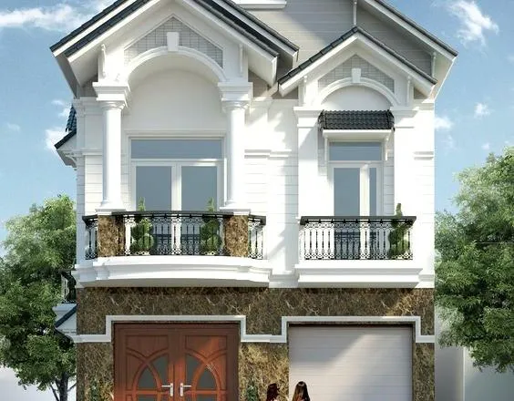 Mẫu thiết kế nhà 2 tầng mái thái